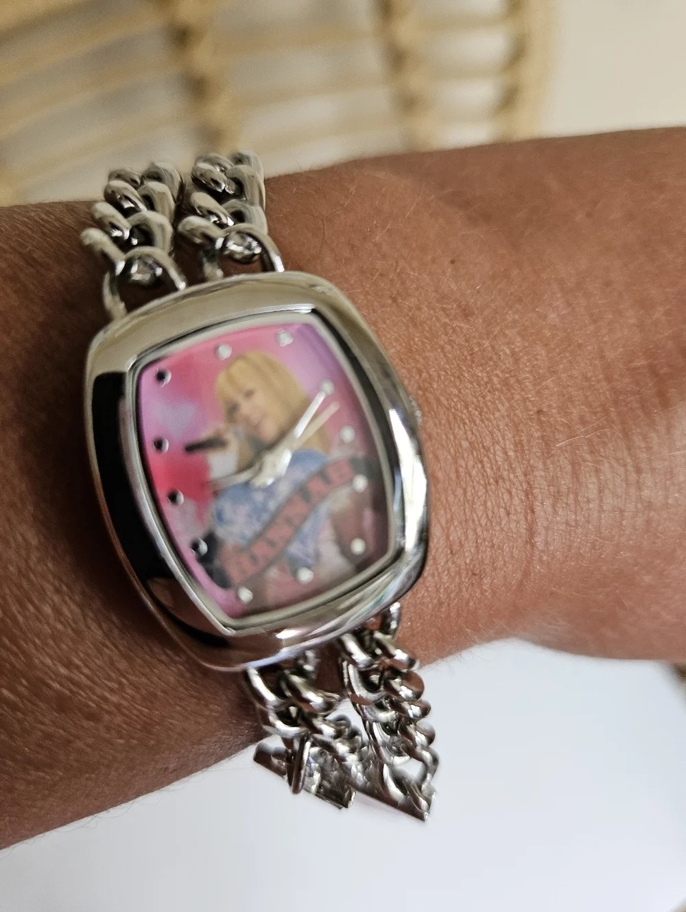 Hannah Montana Braceket Watch Pink Silver Needs A Battery Disney Channel